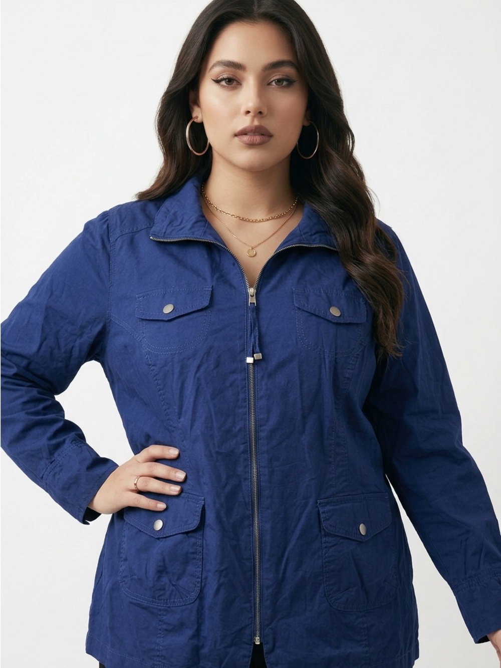 Penningtons Navy Utility Zip Jacket - Picture 5 of 14